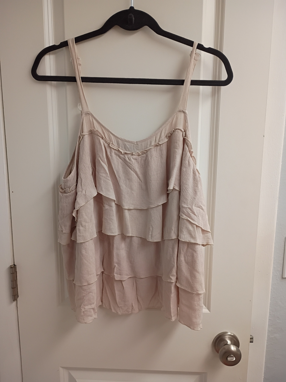 BloomChic BlushTiered Ruffle Cold-Shoulder Camisole